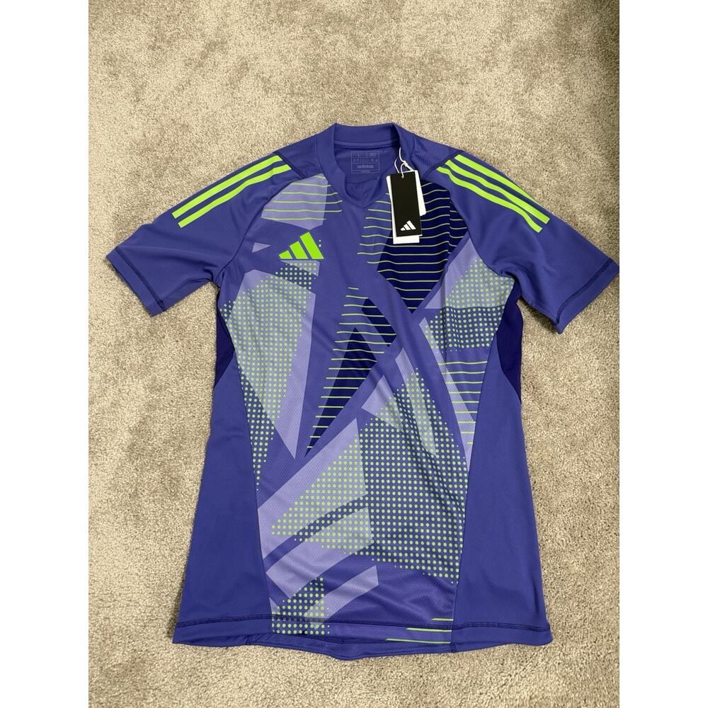 Adidas Tiro 24 Pro Short Sleeve Goalkeeper Jersey Purple Volt IN0424 Size L